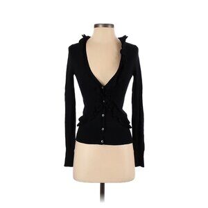 Jcrew Black XS Wool Ruffled Cardigan